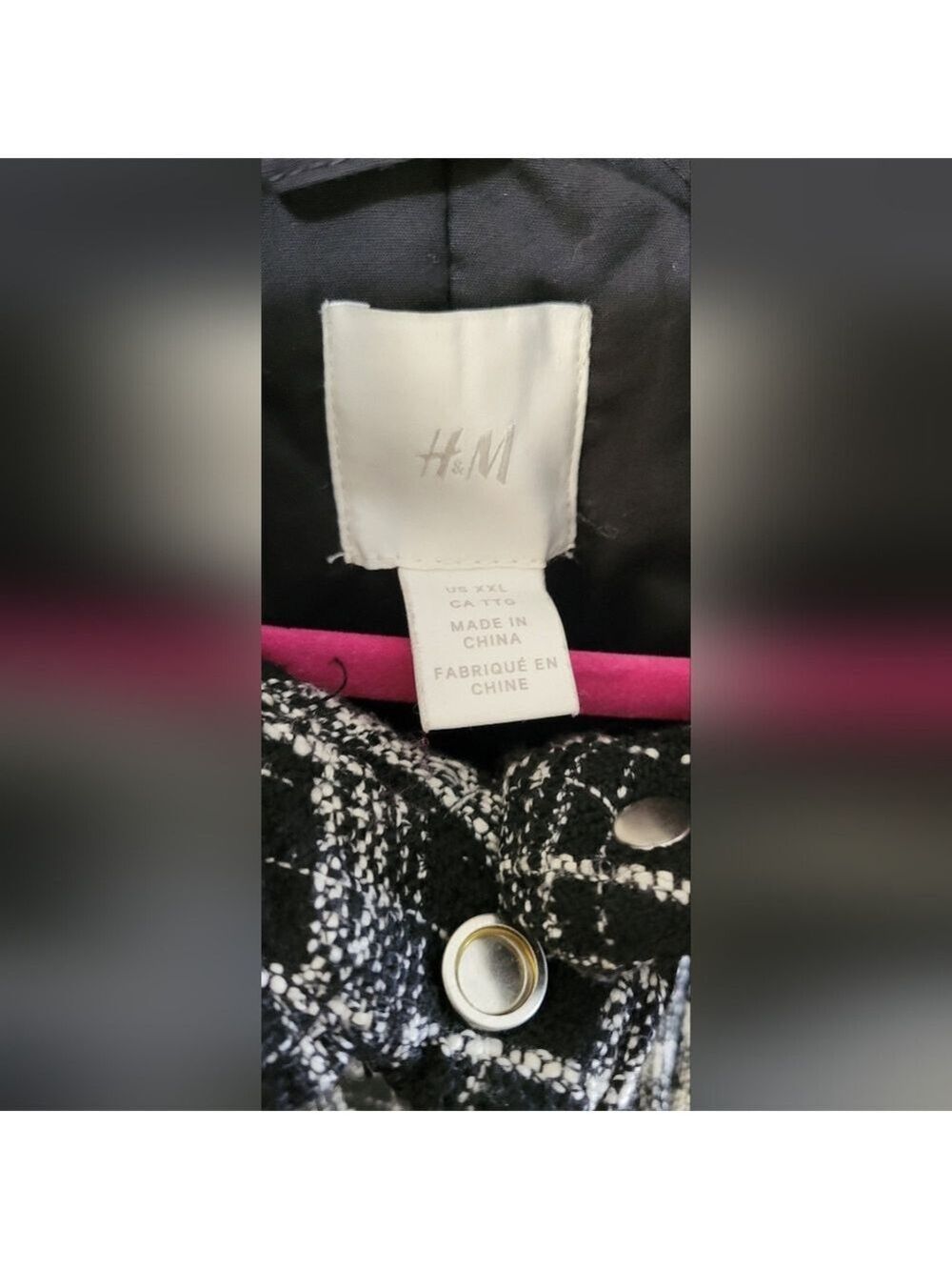 H&M | Black Checked Jacquard Weave Jacket - Picture 10 of 14